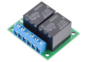 Pololu Basic 2-Channel SPDT Relay Carrier with 5VDC Relays, Terminal Blocks, and JST SH-Style Top-Entry Connector. (1)