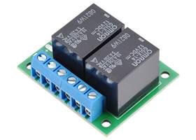 Pololu Basic 2-Channel SPDT Relay Carrier with 12VDC Relays, Terminal Blocks, and JST SH-Style Top-Entry Connector. (1)