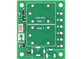 Top view of the Pololu Basic 2-Channel SPDT Relay Carrier for &#8220;Sugar Cube&#8221; Relays with JST SH-Style Top-Entry Connector.
