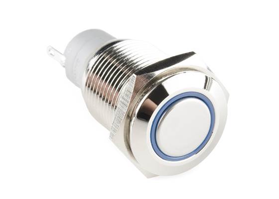 Metal Pushbutton - Latching (16mm, Blue)
