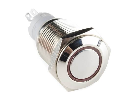 Metal Pushbutton - Momentary (16mm, Red)