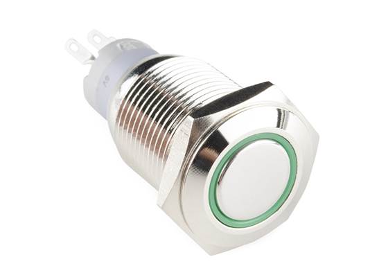 Metal Pushbutton - Momentary (16mm, Green)