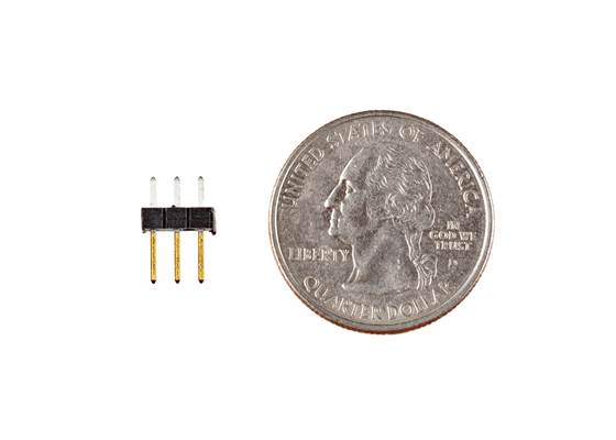 Straight Header - Male, Phosphor Bronze Contact (PTH, 0.1in., 3-Pin) (2)