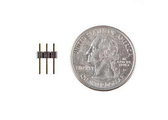 Straight Header - Male, Brass Contact (PTH, 0.1in., 3-Pin) (2)