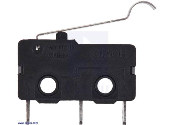 Snap-Action Switch with 18.5mm Bump Lever: 3-Pin, SPDT, 5A. (1)