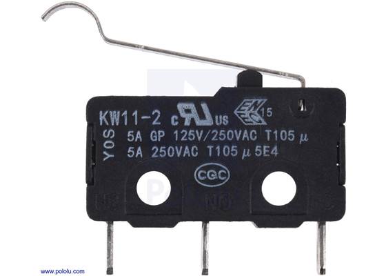 Snap-Action Switch with 18.5mm Bump Lever: 3-Pin, SPDT, 5A. (2) (2)