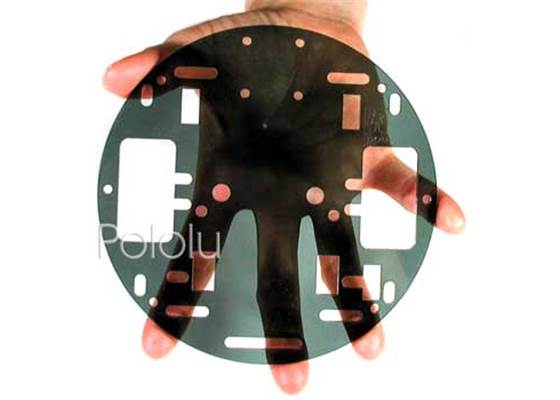 Pololu Round Robot Chassis RRC01A, transparent gray.