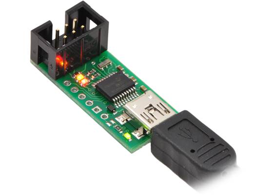 Pololu USB AVR programmer.