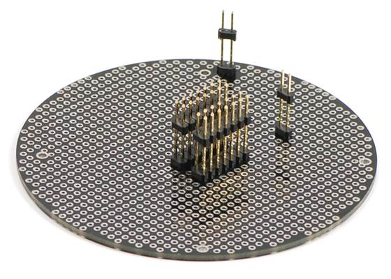 Bottom view of 3pi expansion kit without cutouts (black solder mask version).