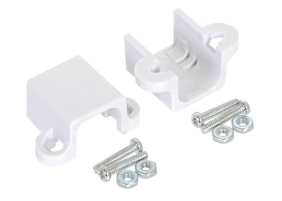 Pololu micro metal gearmotor bracket extended pair with included screws and nuts.
