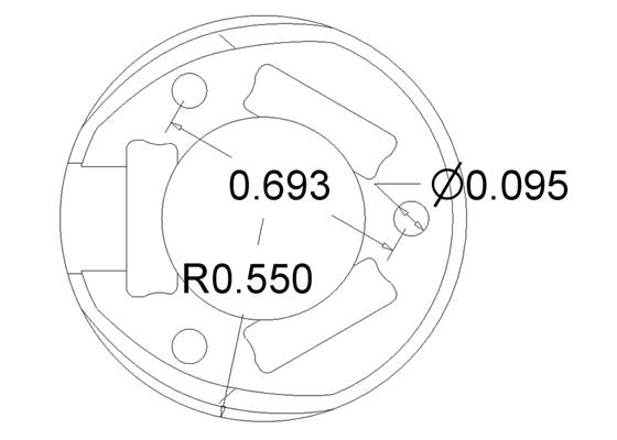Pololu 1 inch plastic ball caster dimensions (unit: inch)