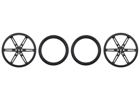 Parts included with Pololu Wheel 80&#215;8mm Pair &#8211; Black.