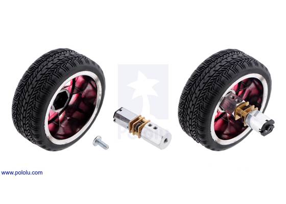 12mm Hex Wheel Adapter for 3mm Shaft on a Micro Metal Gearmotor.