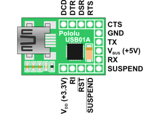 USB-to-serial adapter usb01a pinout.