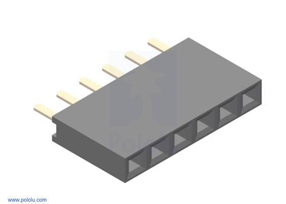 0.100&quot; (2.54 mm) Female Header: 1&#215;6-Pin, Straight