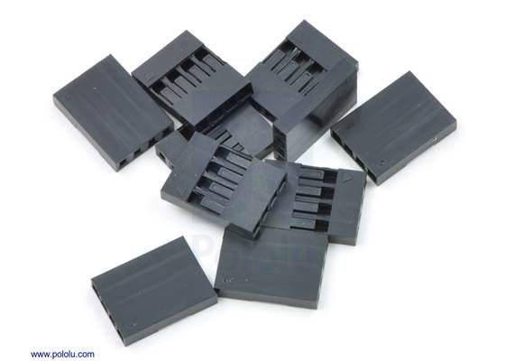 0.1&quot; (2.54mm) crimp connector housing: 1&#215;4-pin 10-pack.