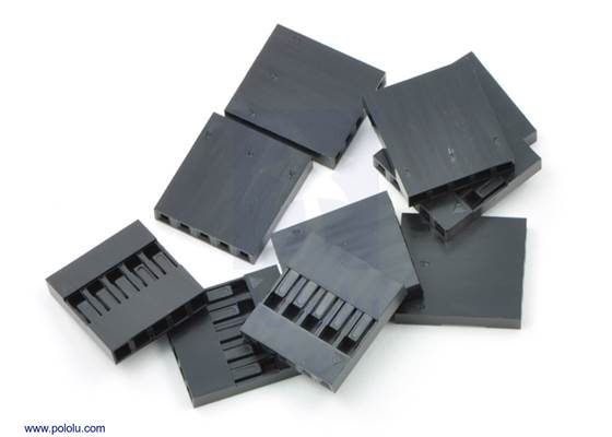 0.1&quot; (2.54mm) crimp connector housing: 1&#215;5-pin 10-pack.