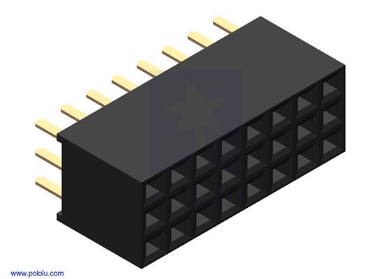 0.100&quot; (2.54 mm) Female Header: 3&#215;8-Pin, Straight