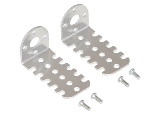Pololu 20D&nbsp;mm metal gearmotor bracket pair with included hardware.