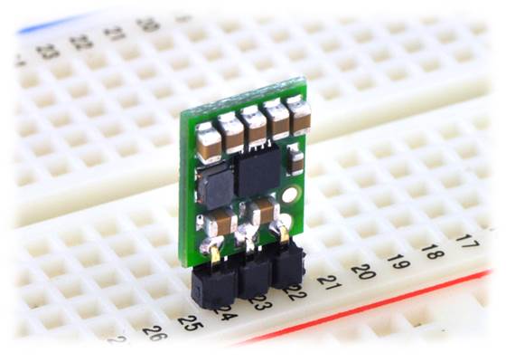 Pololu step-up/step-down voltage regulator S7V7F5 in a breadboard. (1)