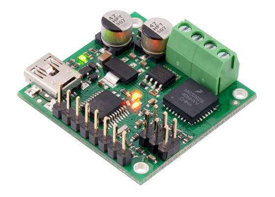Pololu Jrk 21v3 USB motor controller with included hardware soldered in (fully assembled).