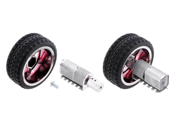 12mm Hex Wheel Adapter for 4mm Shaft on a 20D&nbsp;mm metal gearmotor.