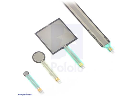 A variety of force-sensing resistors (FSRs).