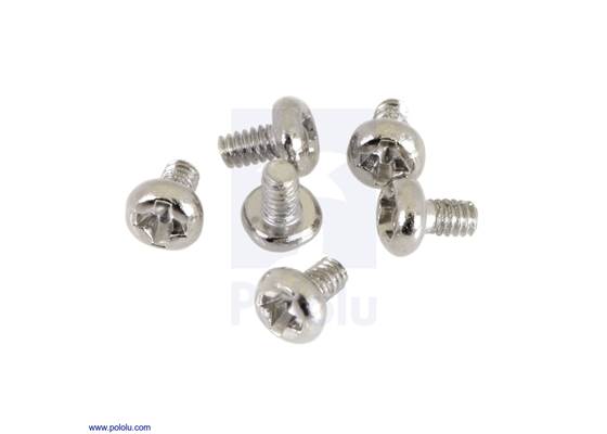 Machine screw: M1.6, 3mm length, phillips (6-pack).