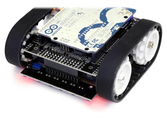 Zumo reflectance sensor array on a Zumo robot.