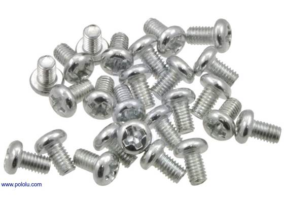 Machine Screw: M3, 5mm Length, Phillips (25-pack).