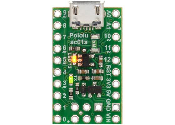 A-Star 32U4 Micro, top view.