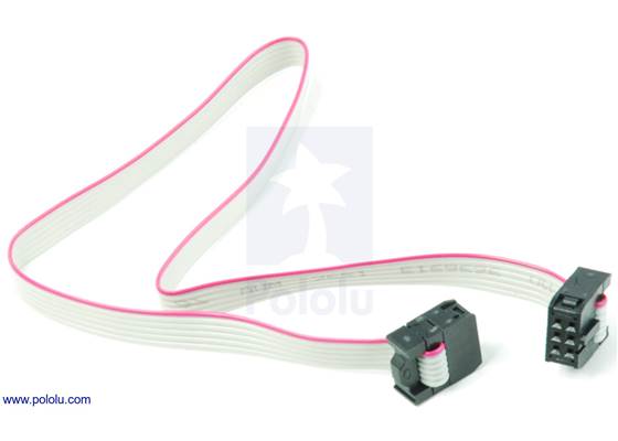 6-conductor ribbon cable with IDC connectors.