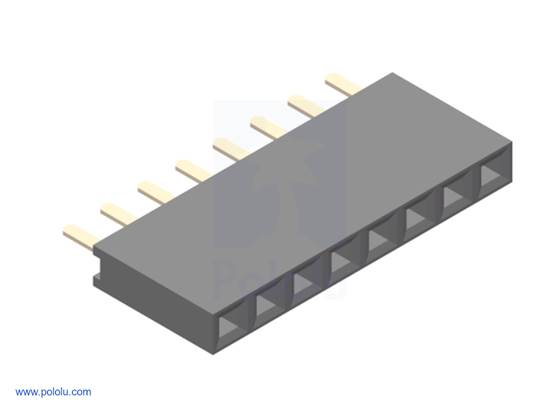 0.100&quot; (2.54 mm) Female Header: 1&#215;8-Pin, Straight