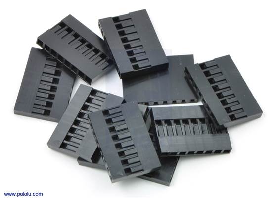 0.1&quot; (2.54mm) crimp connector housing: 1&#215;8-pin 10-pack.