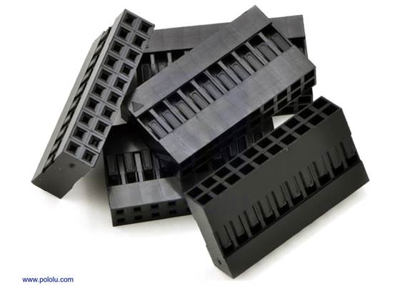 0.1&quot; (2.54mm) crimp connector housing: 2&#215;10-pin 5-pack.