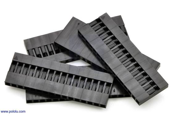 0.1&quot; (2.54mm) crimp connector housing: 1&#215;16-pin 5-pack.