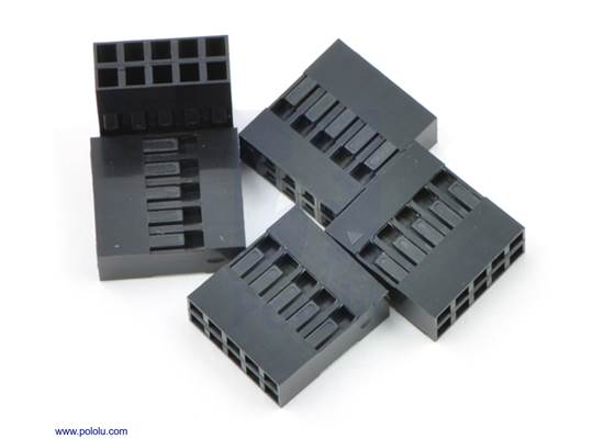 0.1&quot; (2.54mm) crimp connector housing: 2&#215;5-pin 5-pack.