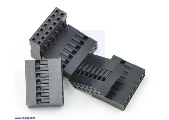 0.1&quot; (2.54mm) crimp connector housing: 2&#215;7-pin 5-pack.