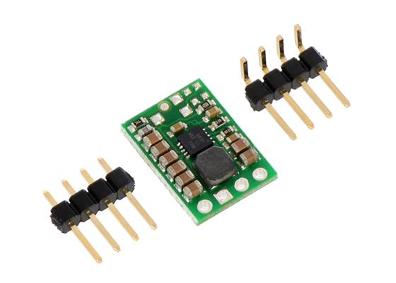 Pololu step-up/step-down voltage regulator S7V8F3 or S7V8F5 with included headers.
