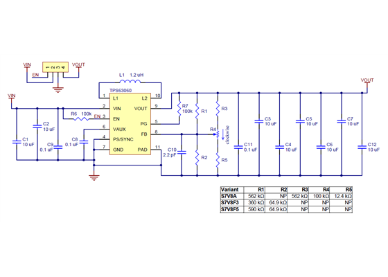 Pololu Step-Up/Step-Down Voltage Regulator S7V8x schematic diagram.
