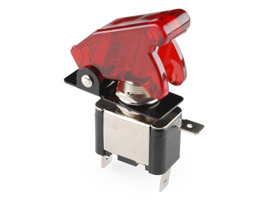 Toggle Switch and Cover - Illuminated (Red)