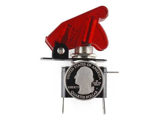 Toggle Switch and Cover - Illuminated (Red) (3)