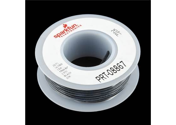 Hook-up Stranded Wire - Black (22 AWG)