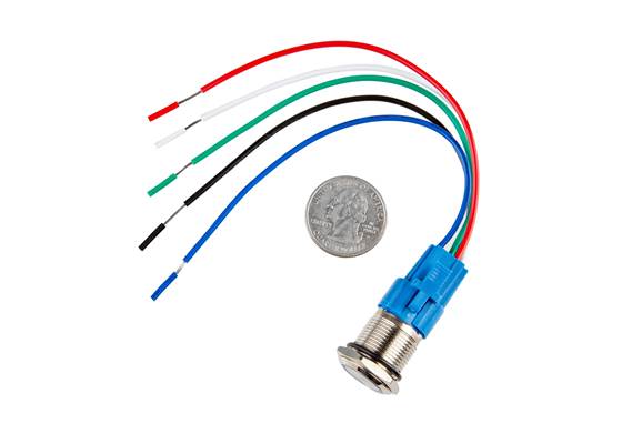 Metal Pushbutton with Wires - Momentary (16mm, Red) (4)