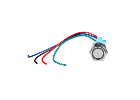 Metal Pushbutton with Wires - Momentary (16mm, Blue) (2)