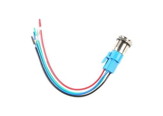 Metal Pushbutton with Wires - Momentary (16mm, Green)