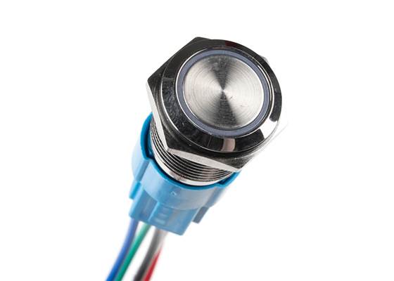 Metal Pushbutton with Wires - Momentary (16mm, Yellow) (2)