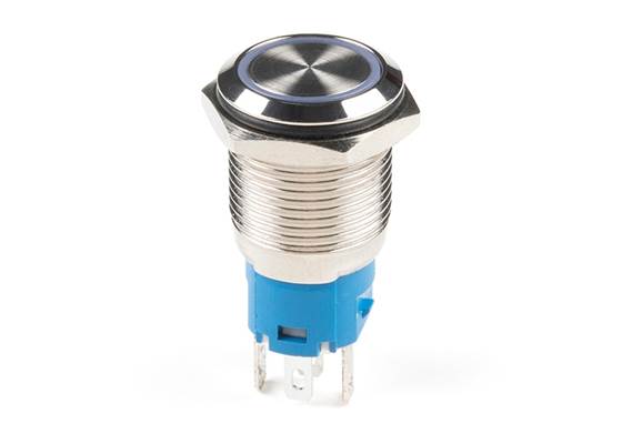 Metal Pushbutton with Wires - Latching (16mm, Green) (2)