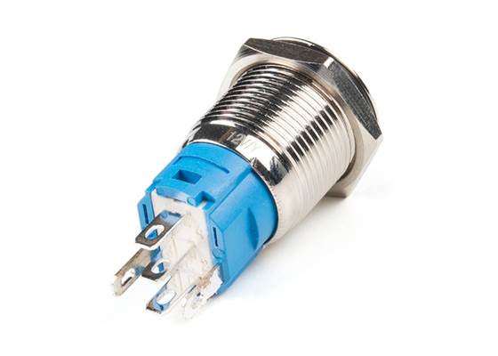 Metal Pushbutton with Wires - Latching (16mm, Green) (3)