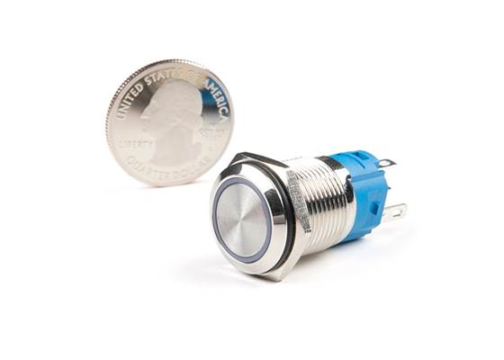 Metal Pushbutton with Wires - Latching (16mm, Green) (4)